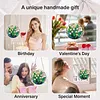 (18.5cm)DIY Acrylic Jigsaw Puzzle Window Hanging with Hanging Chain DIY Stained Glass Decoration Round Window Puzzle Decor for DIY Craft Project (Stained Glass Flower)