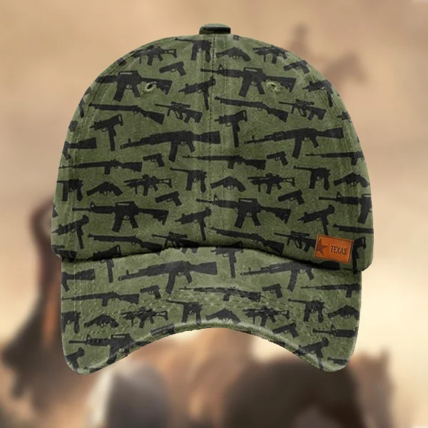 Men's Western Elk Camouflage Gun Print Vintage Hat