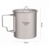 Outdoor titanium cup pure titanium water cup camping portable tea cup coffee cup titanium alloy folding mug
