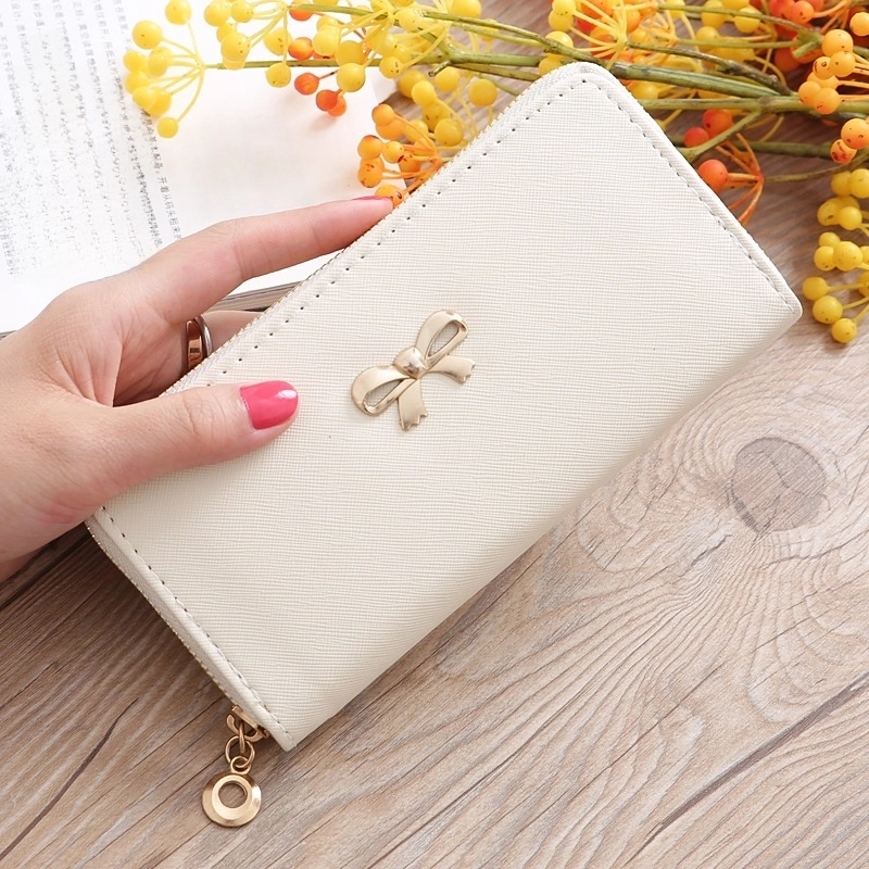 Korean Bowknot Solid Color Wallet