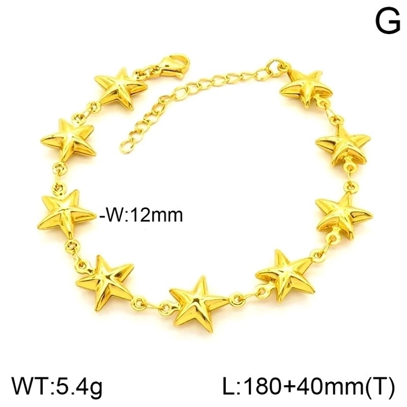 Elegant Minimalist Cross Star Heart Shape 201 Stainless Steel 302 Stainless Steel 304 Stainless Steel Bracelets In Bulk