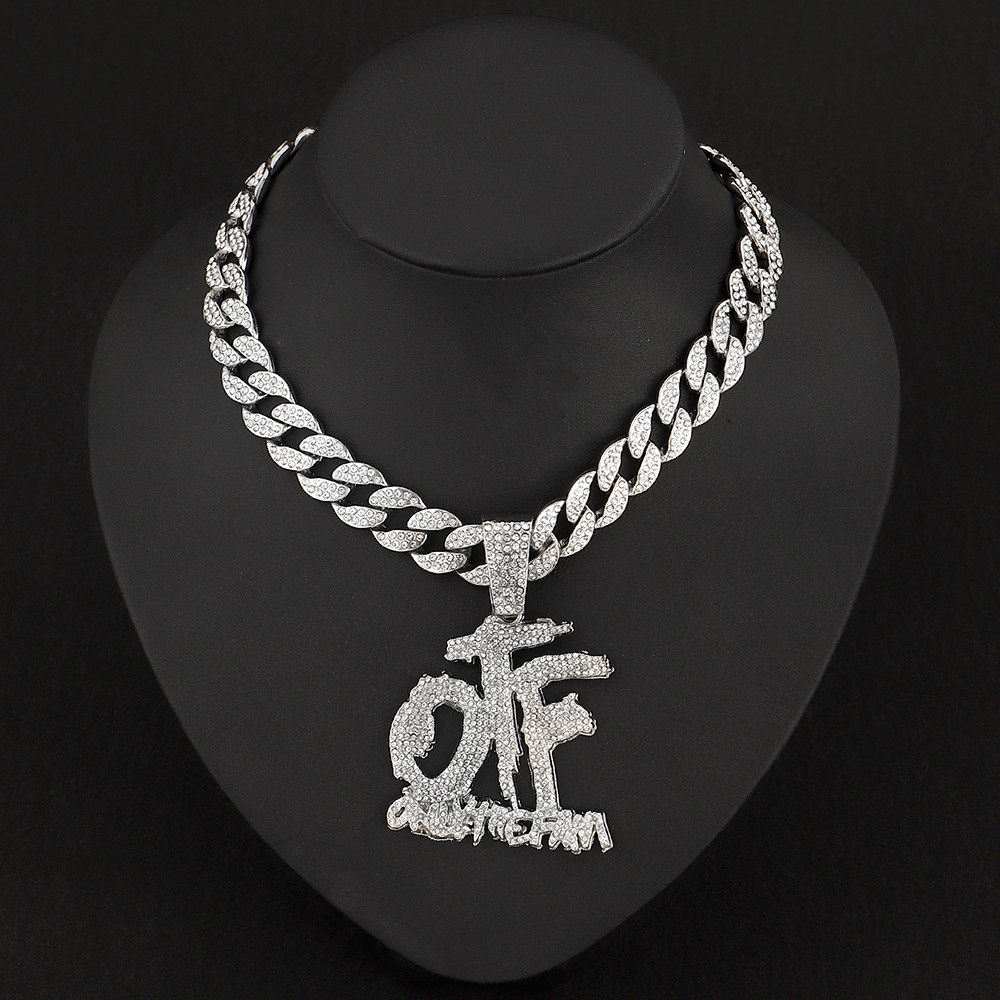   Hip Hop Diamond Off Letter Pendant Necklace