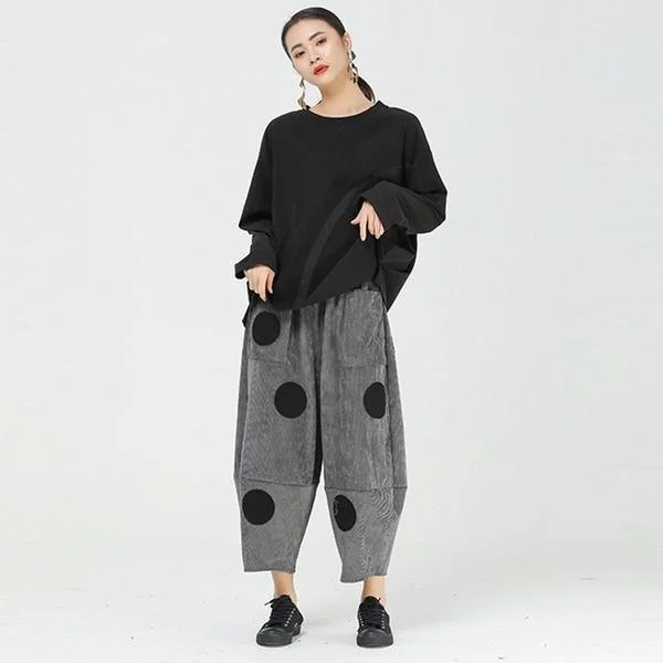 Appliques Tide Fashion New Streetwear Harem Style Elastic Waist Pocket ( Limited Stock)