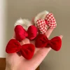Cute Red Brown Flower Bowknot Hair Bands