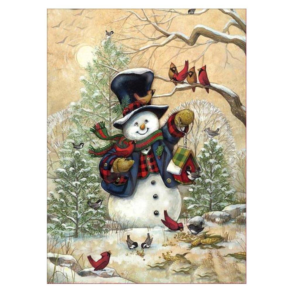 Full Round Diamond Painting Christmas Snowman (40*30cm)