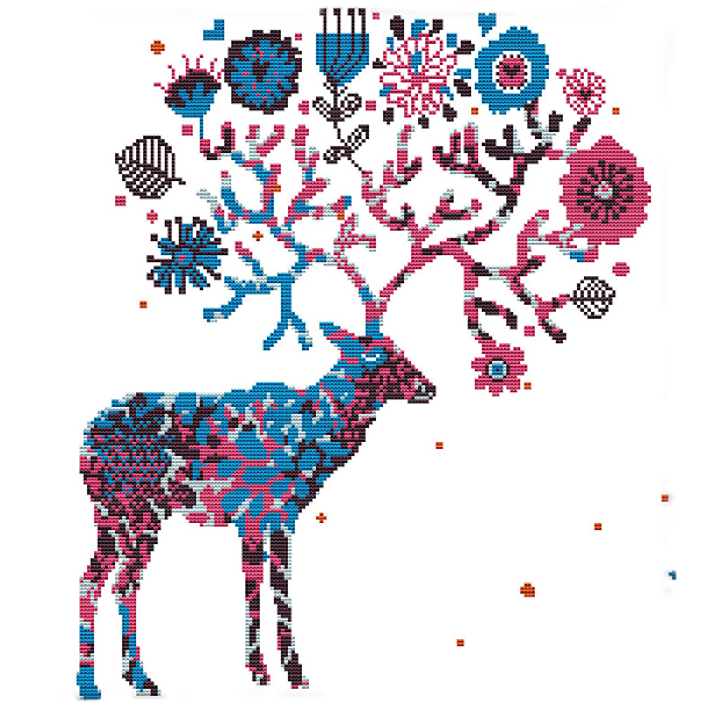 

Elk - 14CT Stamped Cross Stitch - 44*44CM, 501 Original