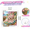 Seaside Maltese Special Shaped 5D DIY Partial Drill Diamond Painting Kits for Adults Beginners Home Decor Diamond Dots Paintings Diamond Art Kit 11.81 x11.81inch