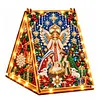 DIY Wooden Diamond Painting Pearl Tent House with Lights, Holiday Tabletop Art Craft Kit with String Lights, Christmas Home Decor Gift