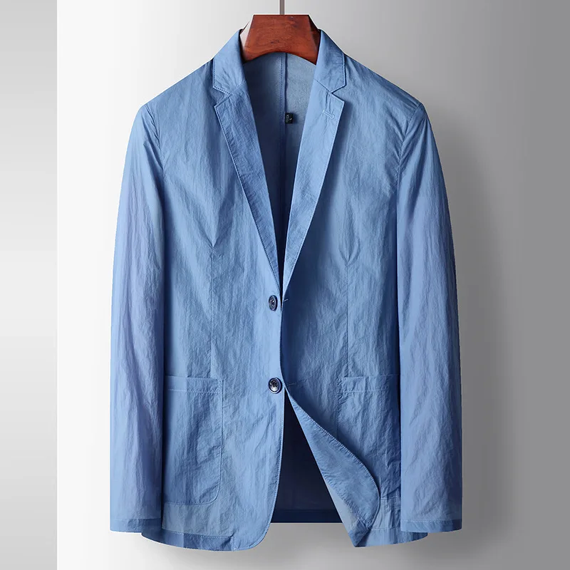 Men's Slim Tailored Blazer &ndash; Smart Office to Evening Jacket &ndash; Light Blue