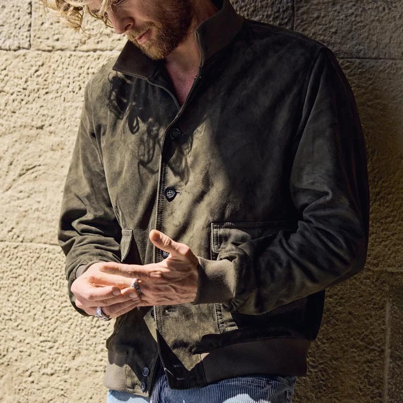 Winter Men's Slim Jacket Solid Color Fashion Lapel Coat