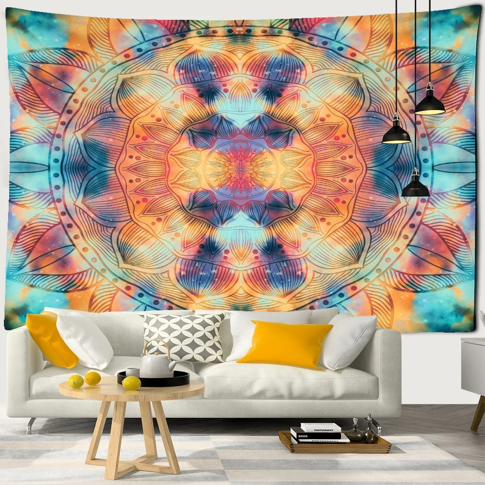 Seven Chakras Mandala Tapestry Wall Hanging Witchcraft Psychedelic Tapiz Hippie Art Background Cloth Home Decor