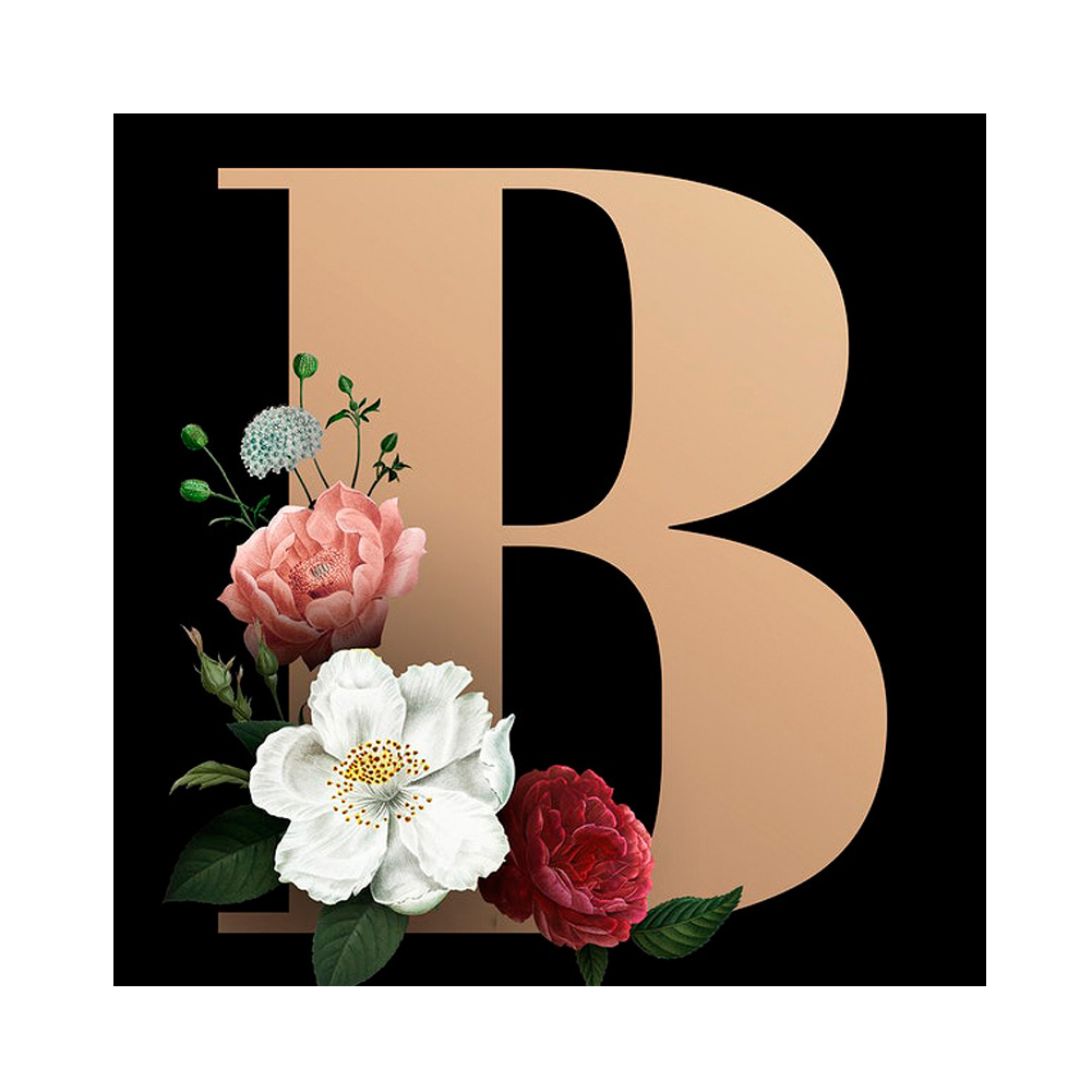 

Flower Letter B - Round Drill Diamond Painting - 30*30CM, Round diamond 30*30cm, 501 Original