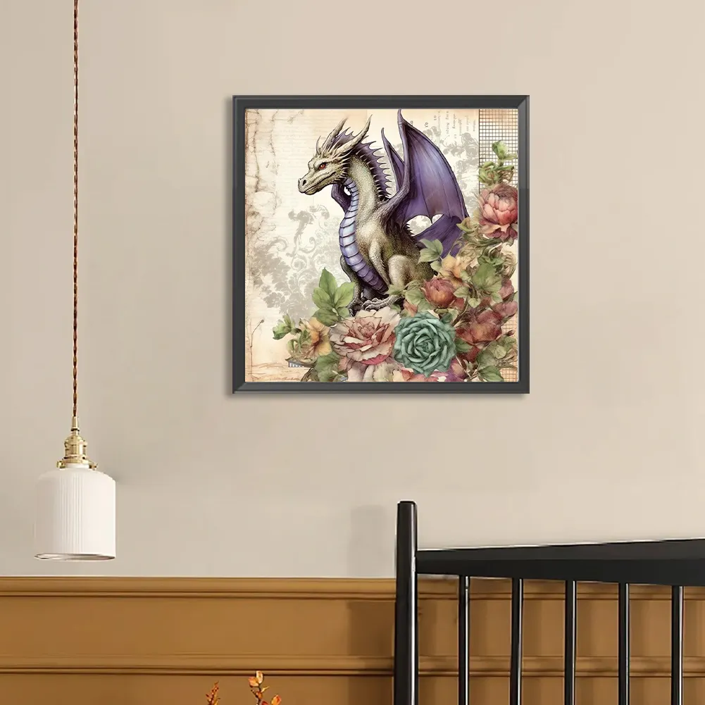 Full Round Diamond Painting 40*40cm - White Dragon