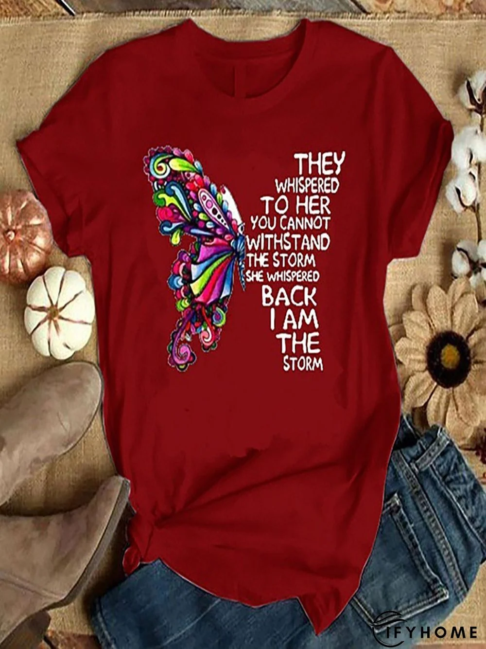 Crew Neck Casual Printed Short Sleeve T-shirt | IFYHOME