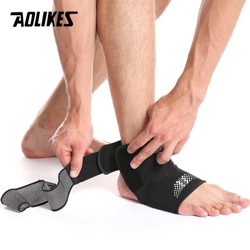 Uveng 1PCS Pressurization Sports Ankle Brace Support Adjustable Elastic Bandage Foot Strap Protective Gear Gym Fitness