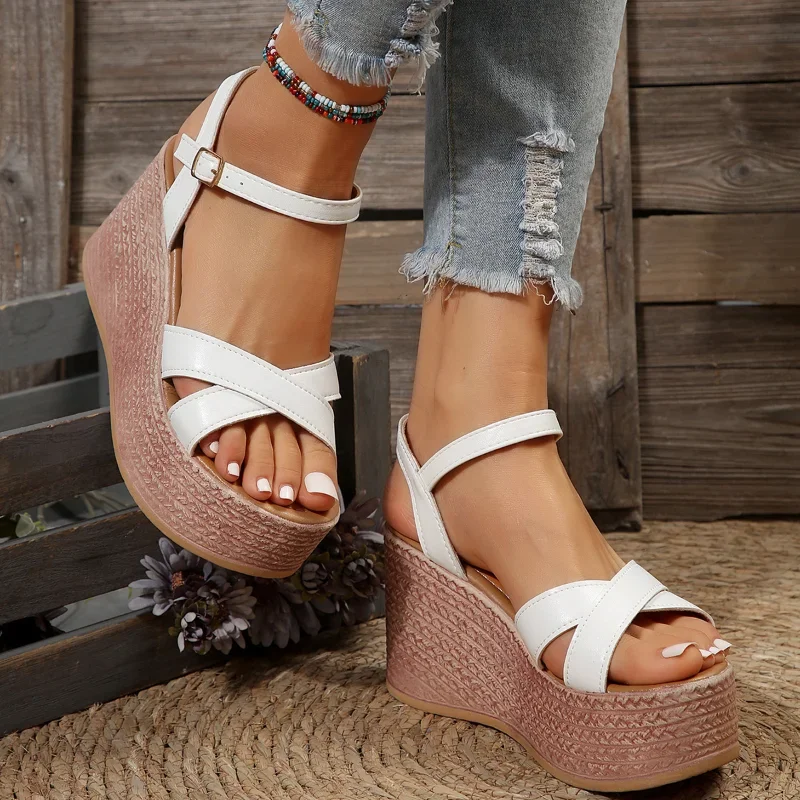 Yyvonne Women Sandals Summer Shoes Sexy Open Toe Ankle Strap Platform High Heels Wedge Sandals Party Wedding Dress Ladies Shoes