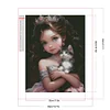 Diamond Painting -DIY Full Square Drill Girl with Pet(35x45cm)
