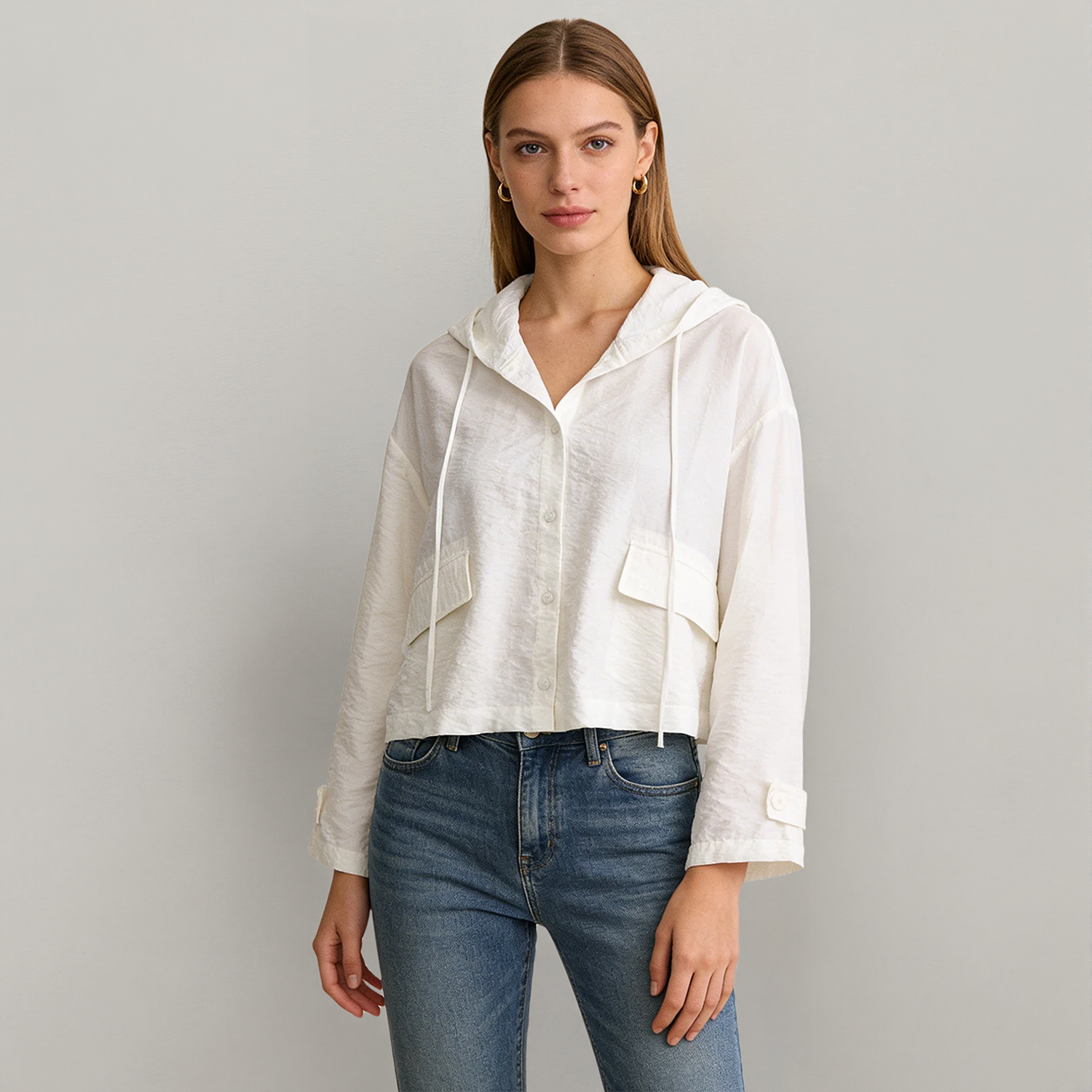 Women's Sandwashed Silk Shirt Jacket-Sun Protection Cover-Up REAL SILK LIFE