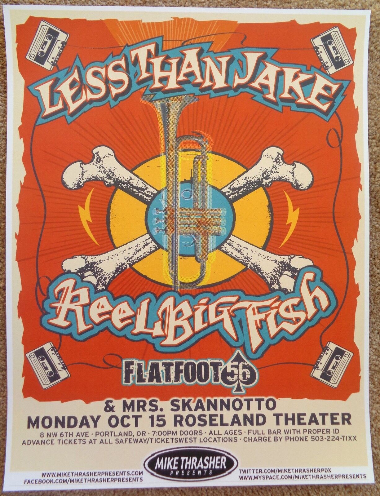 LESS THAN JAKE 2012 Gig POSTER Portland Oregon Concert