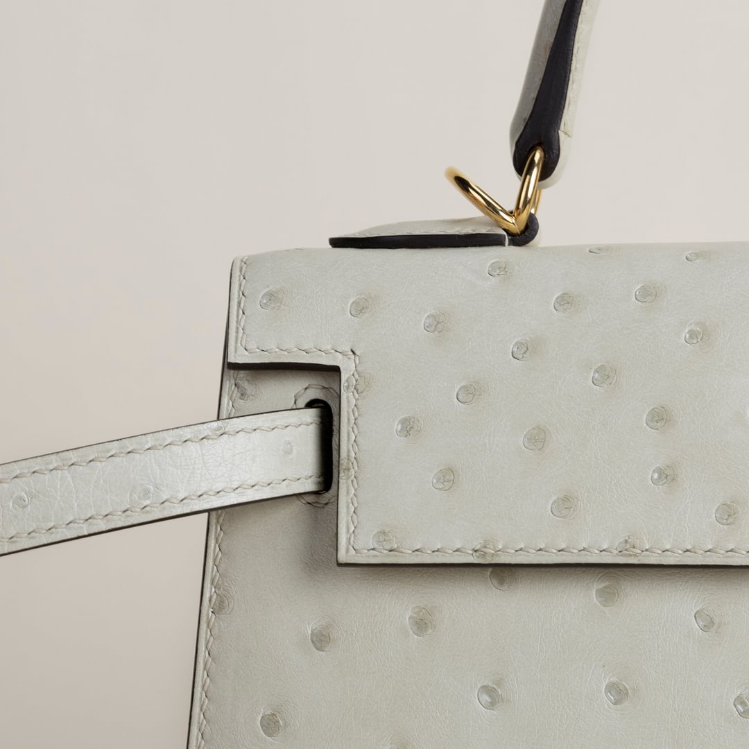 Kelly25 Ostrich 3C Parchemin GHW