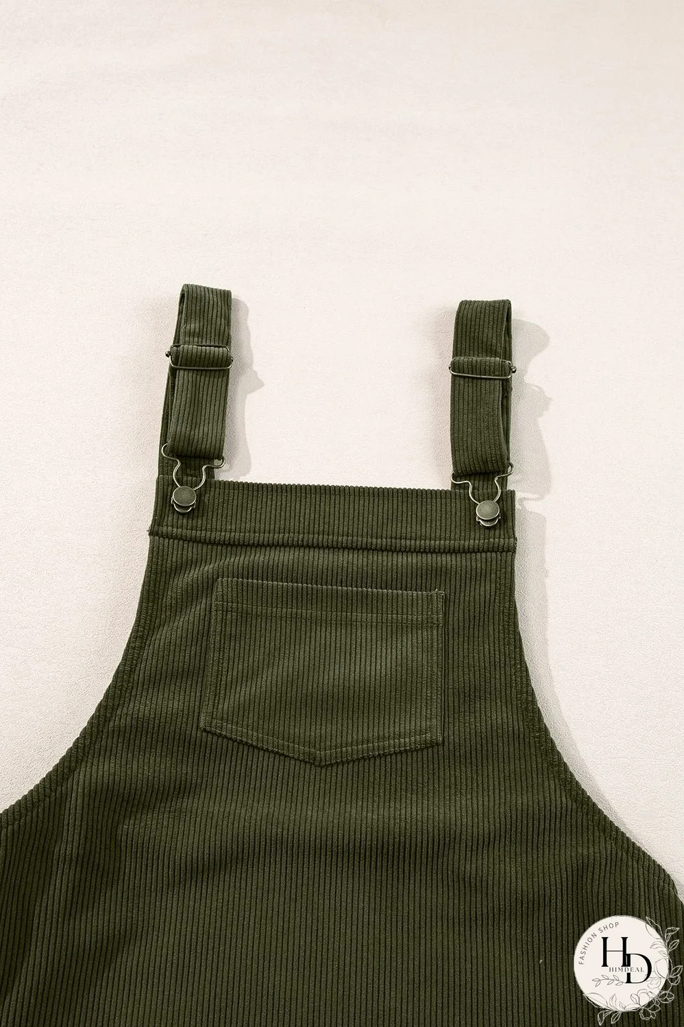 Women's Olive Green Corduroy Mini Dress