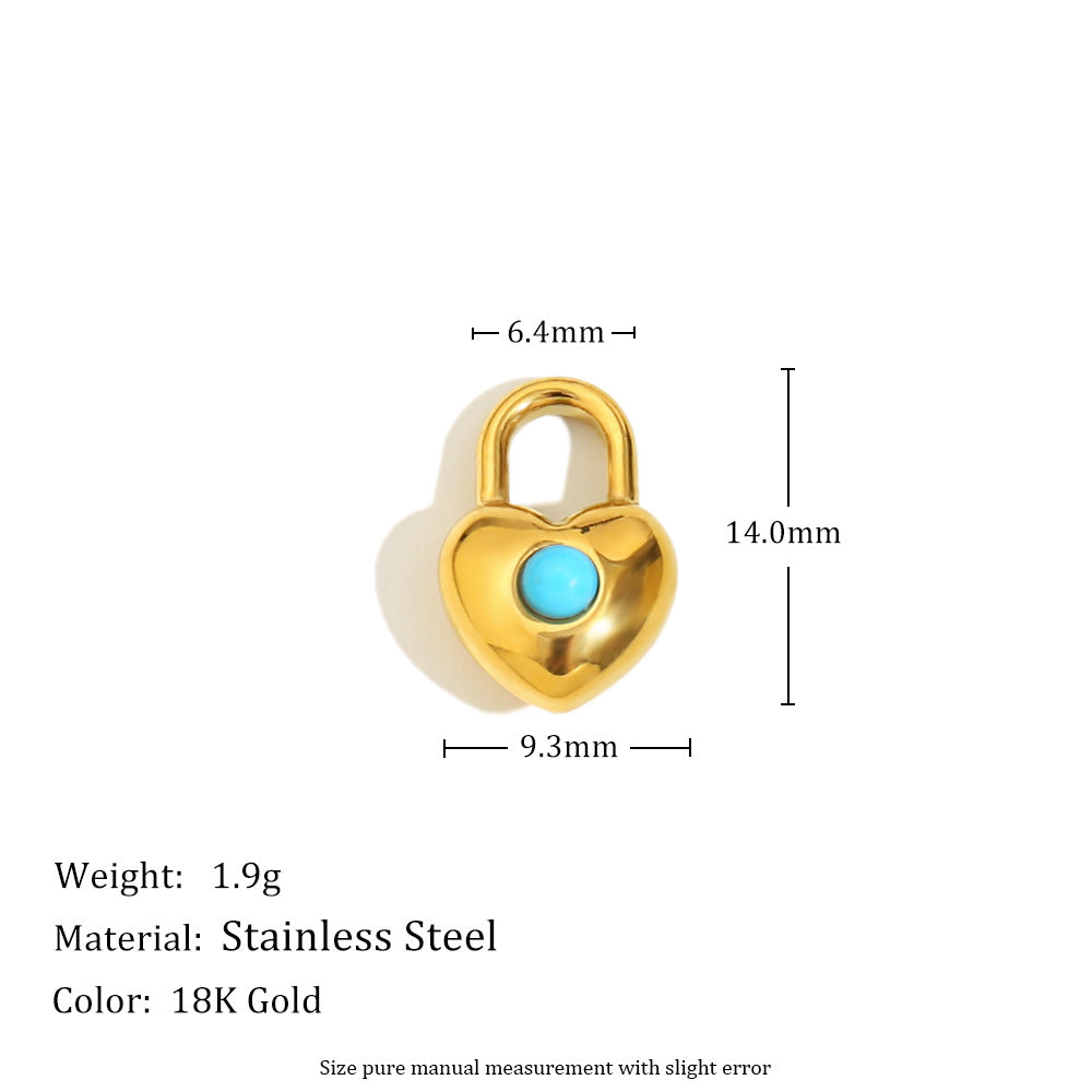 Diy Necklace Accessories Stainless Steel 18K Gold Plated Rose Flower Glue Bead Diamond Love Pendant Female