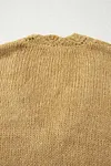 Women's Elegant Lantern Sleeve Scallop V Neck Buttoned Front Cropped Cardigan