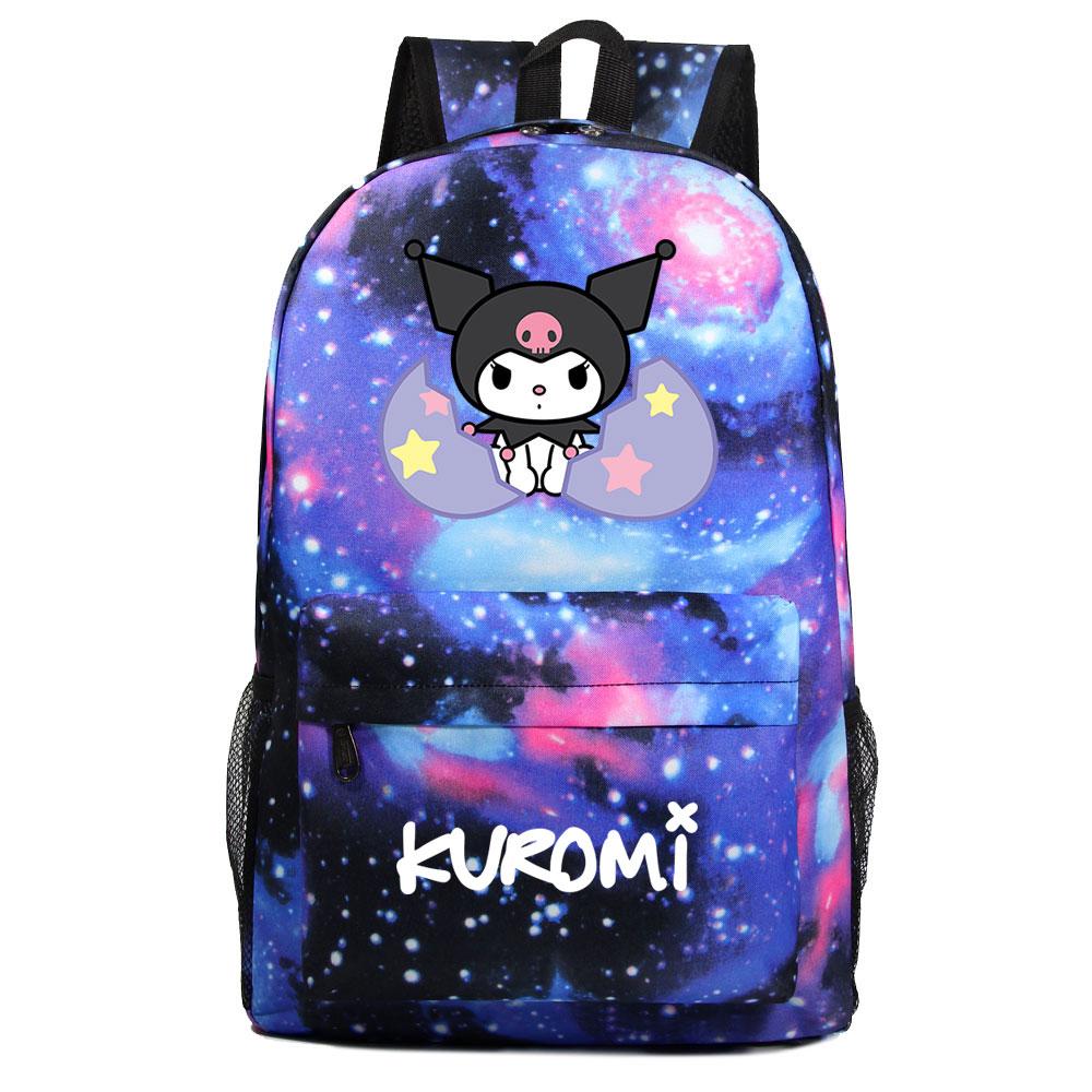 Mayoulove Kuromi Backpack Large Capacity Cute Design For School And Travel-Mayoulove