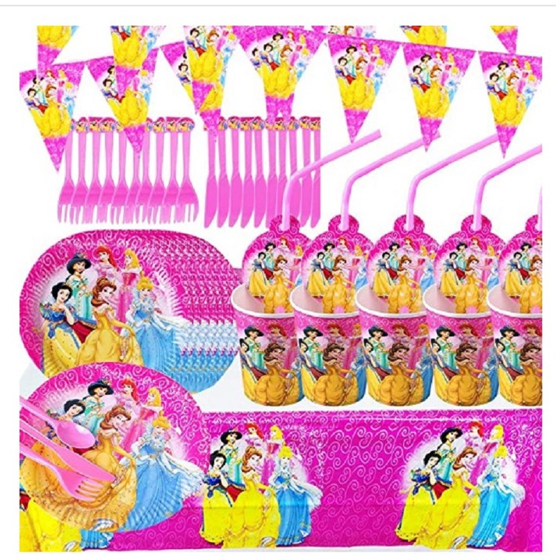 

Cartoon Princess children s birthday party decoration (10 sets + 10 cups +1, 501 Original