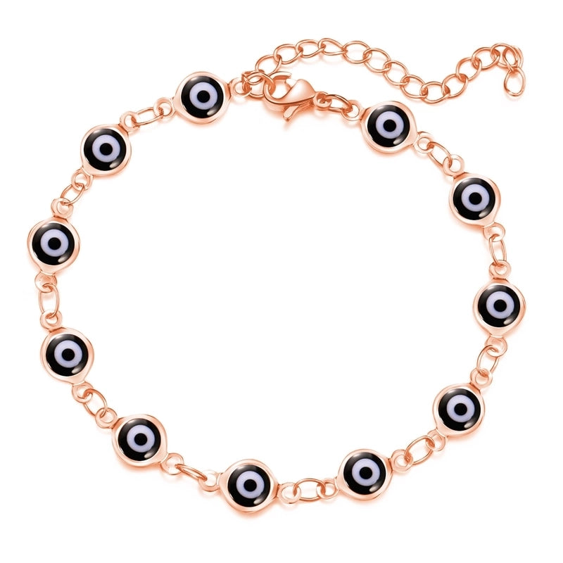 Retro Devil’s Eye Copper Plating Unisex Bracelets Anklet Necklace