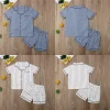 Kid Baby Boy Girl Summer Striped Pajamas Homewear Loungewear Sleepwear