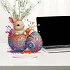 (US Only)2D Flat Easter Egg Bunny DIY Double-Sided Diamond Painting Desktop Decorations