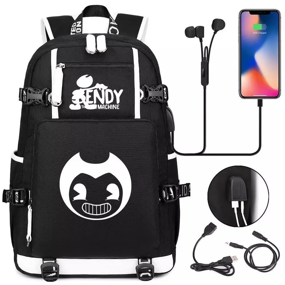 Buzzdaisy Bendy #12 USB Charging Backpack School NoteBook Laptop Travel Bags