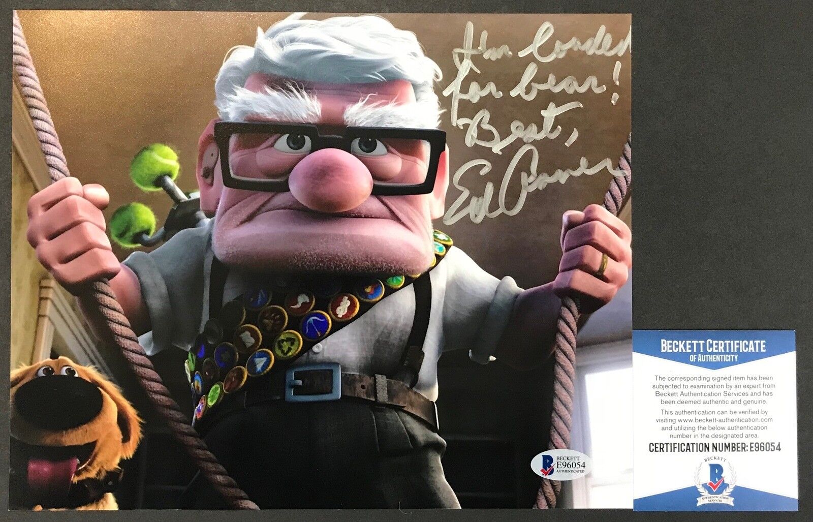 CARL FREDRICKSON!!! Ed Asner Signed DISNEY PIXAR UP 8x10 Photo Poster painting #1 Beckett BAS