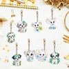 >SALE<8PCS Double Sided Round Diamond Painting Art Keychain Pendant (Dog and Mouse)