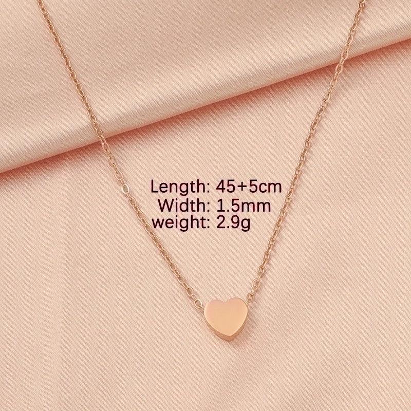 Stainless Steel 18K Gold Plated Lady Minimalist Star Moon Heart Shape None Pendant Necklace