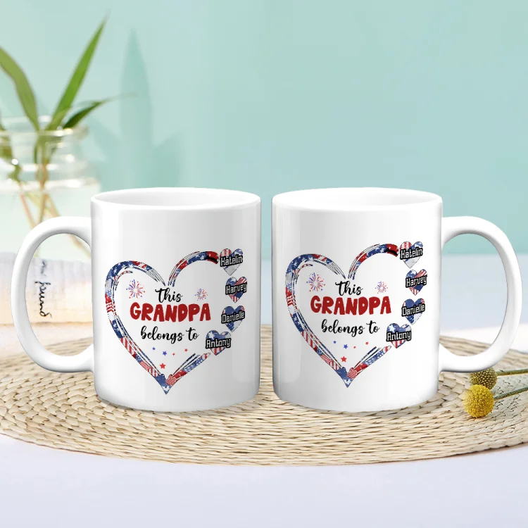 Personalized Ceramic Mug- Gifts For This Grandma Belongs To Patriotic 4th Of July