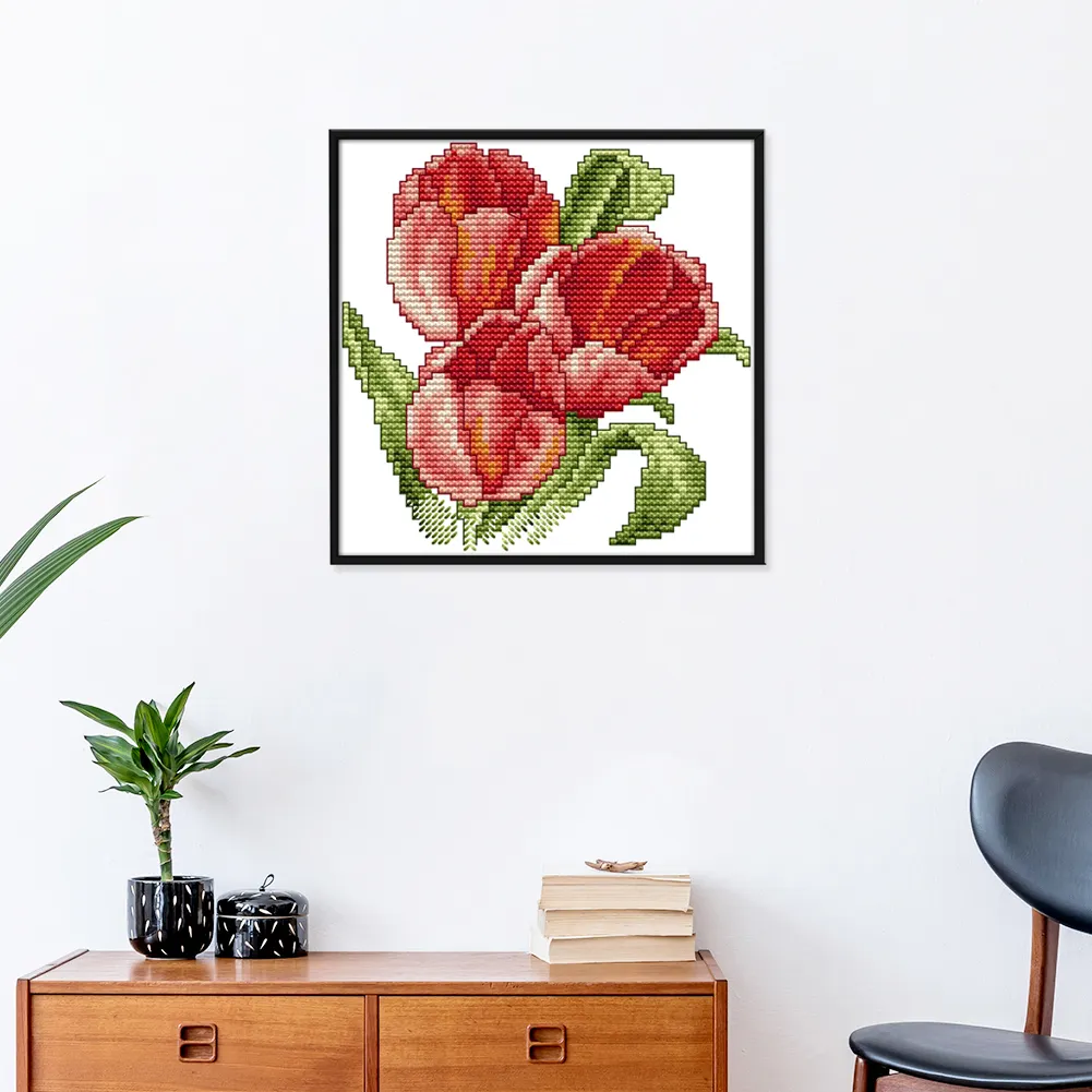 14ct Stamped Cross Stitch - Flower(17*17cm)