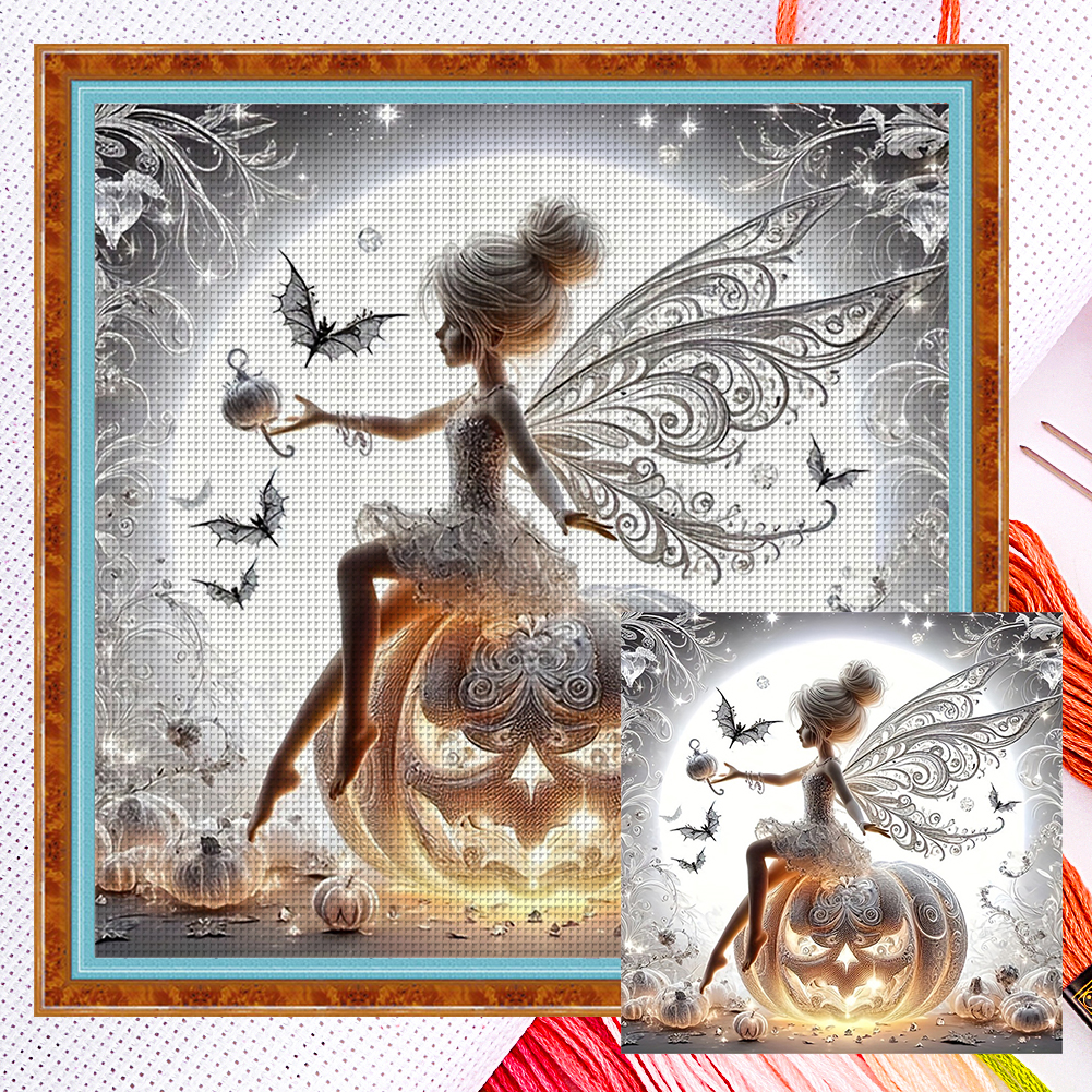 Pumpkin elf Full 11CT Counted Canvas(40*40cm) Cross Stitch