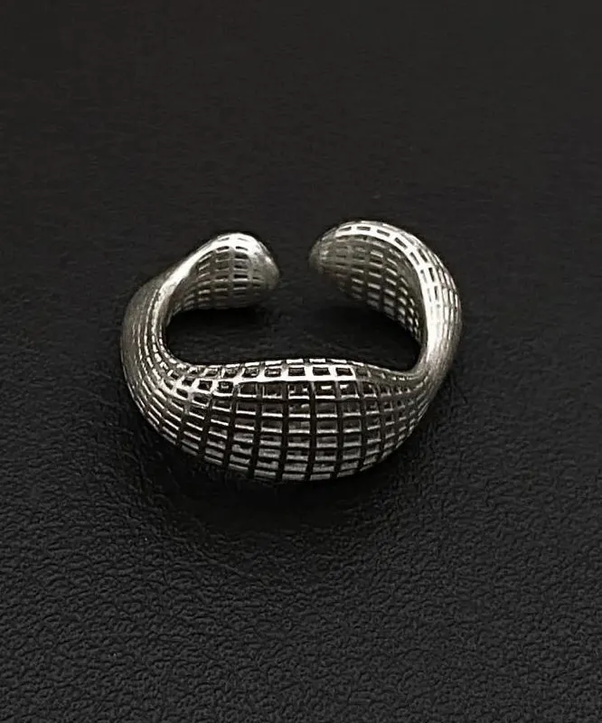 Fine Silk Sterling Silver Hollow Out Rings