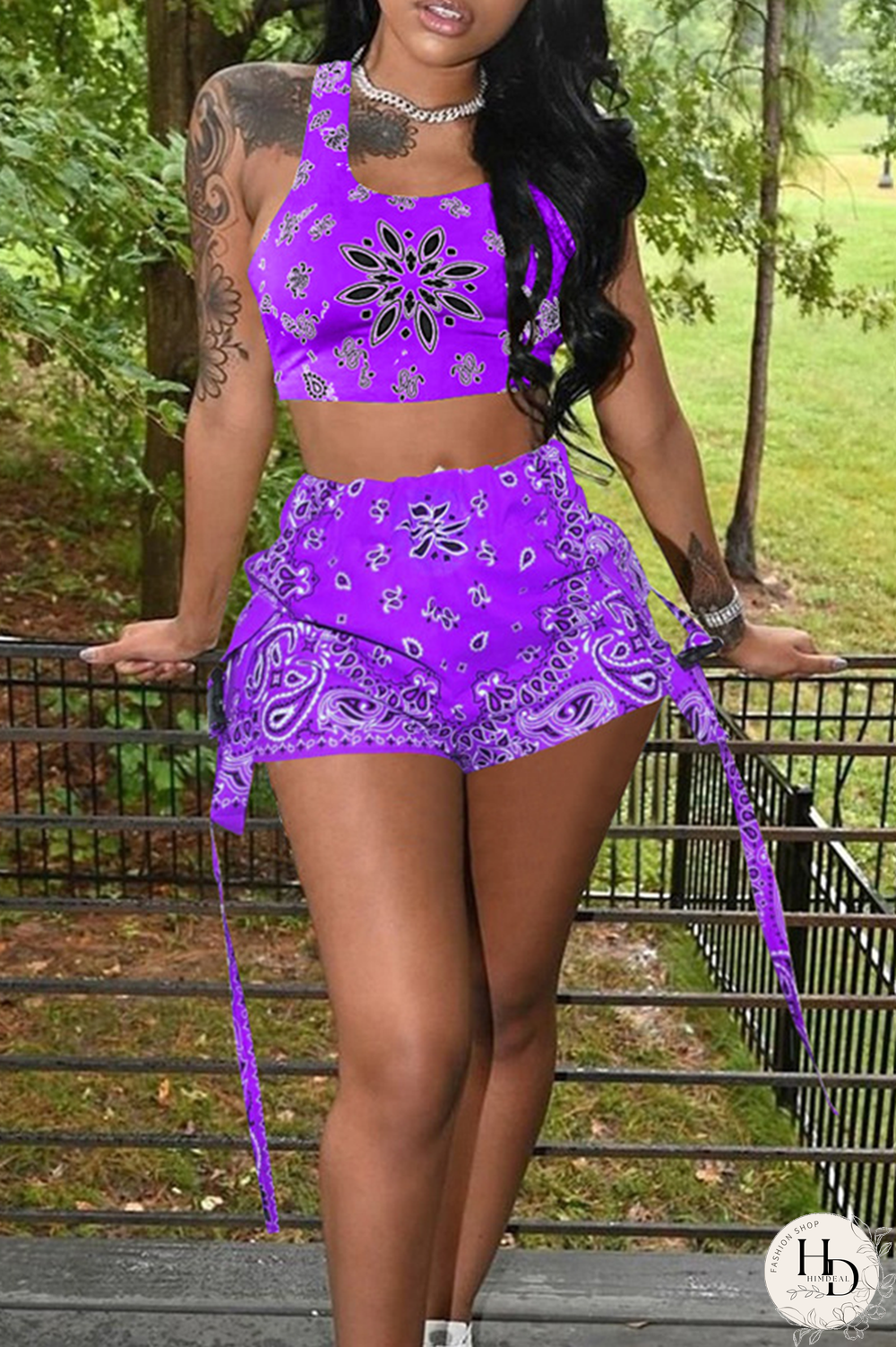 Blue Sexy Split Joint Square Collar Sleeveless Two Pieces