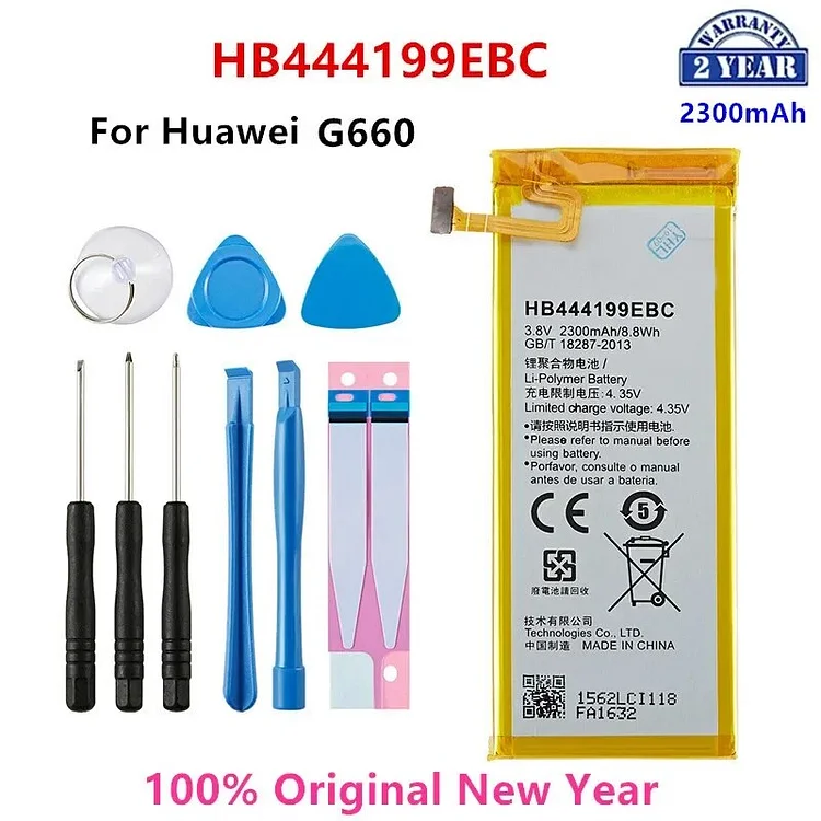 100% Orginal  HB444199EBC 2300mAh Battery For HUAWEI Ascend G660 G660-L75 L075 Mobile Phone Batteries+Tools
