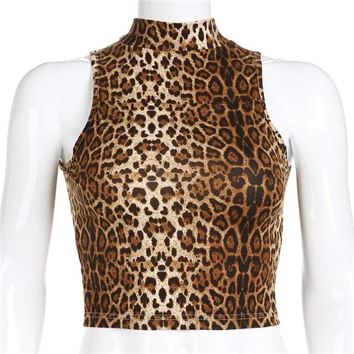 Leopard Print Blouse Fashion Sleeveless Blouse Womens Blouses And Tops Ladies Halter Tops Women Blouses Sexy Female Tops Shirts