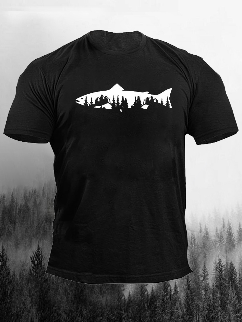 Fish Printed Nature Lover Casual T-Shirt