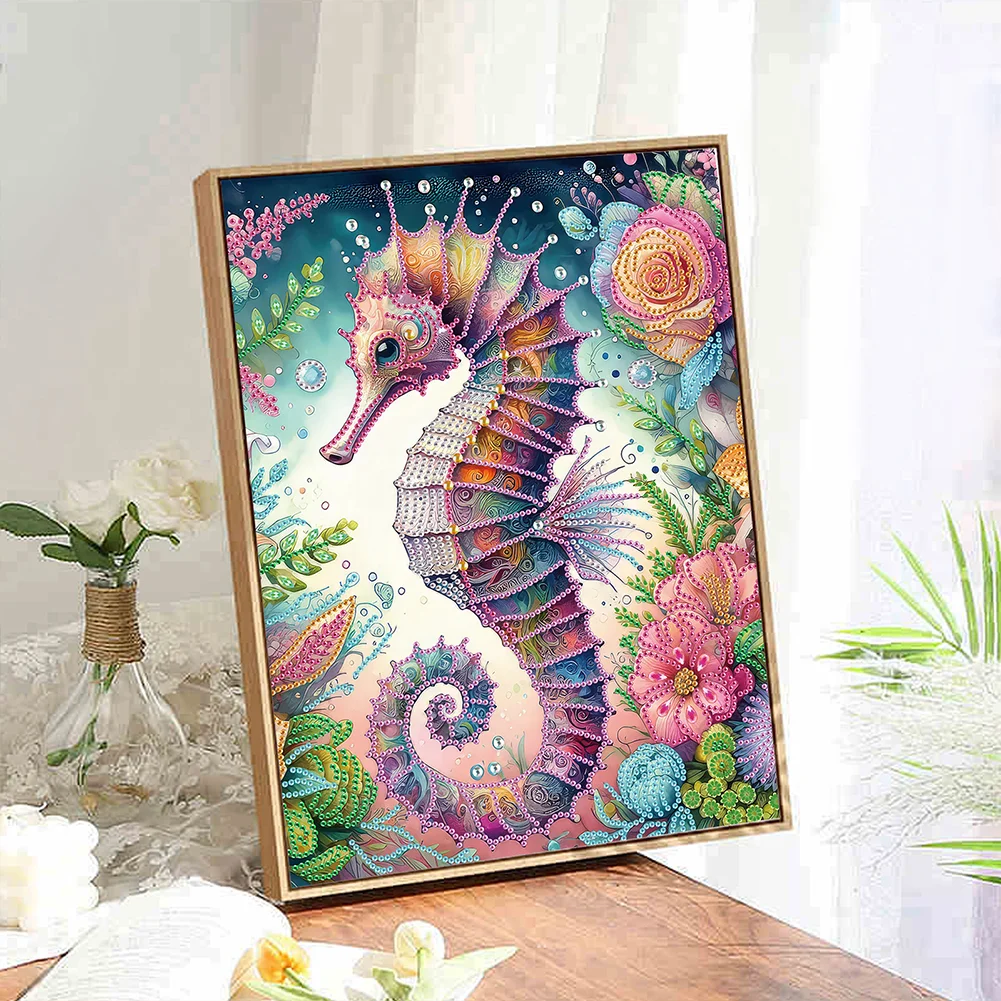 Diamond Painting - Partial Special Shaped Drill - Seahorse(Canvas|30*40cm)
