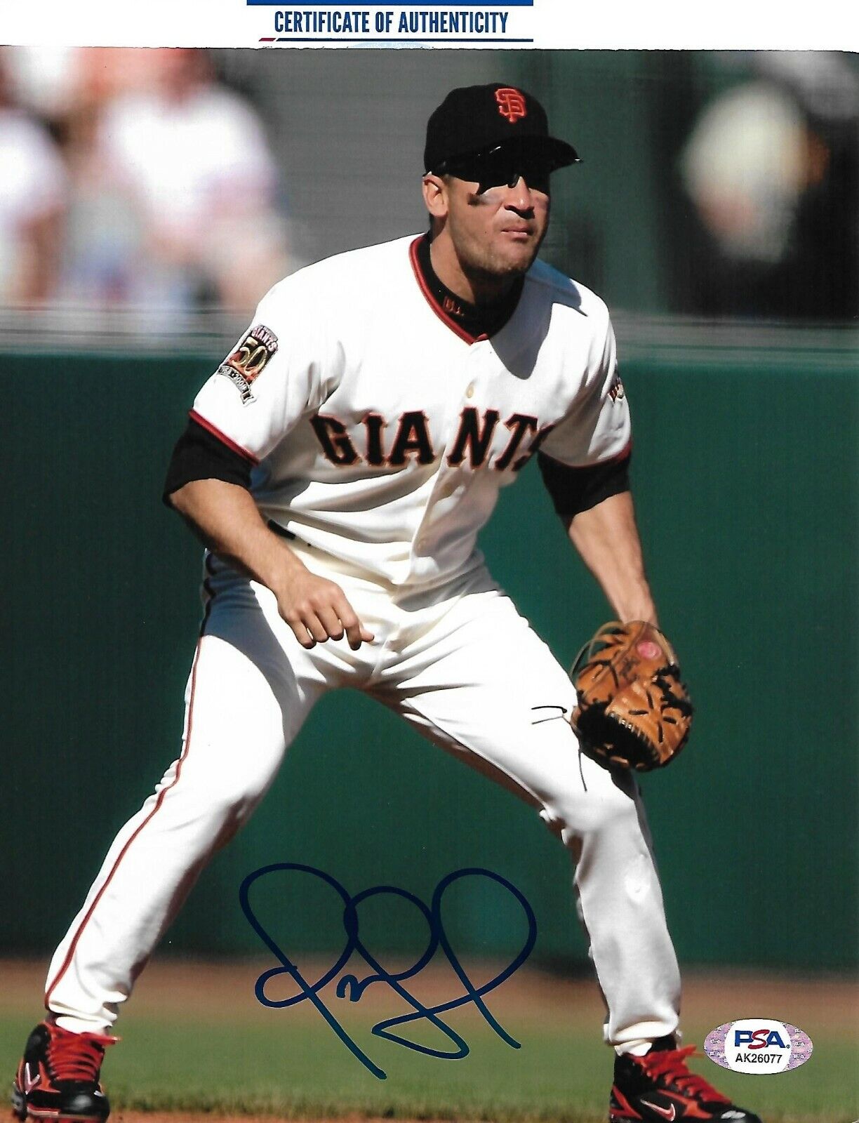 OMAR VIZQUEL signed GOLD GLOVE SAN FRAN GIANTS 8X10 Photo Poster painting w/ COA PSA AK26077