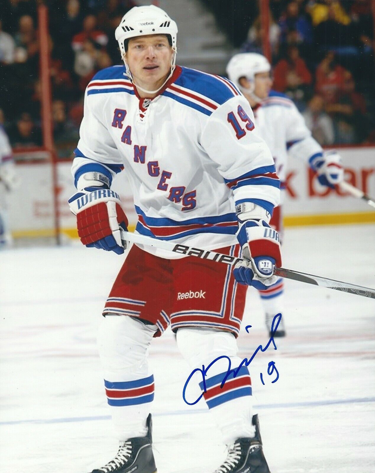 Signed 8x10 RUSLAN FEDOTENKO New York Rangers Autographed Photo Poster painting - COA