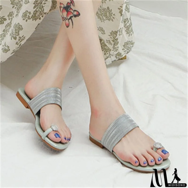 MidiSono - Female Cozy Large Size Outside Wear Flat Slipper