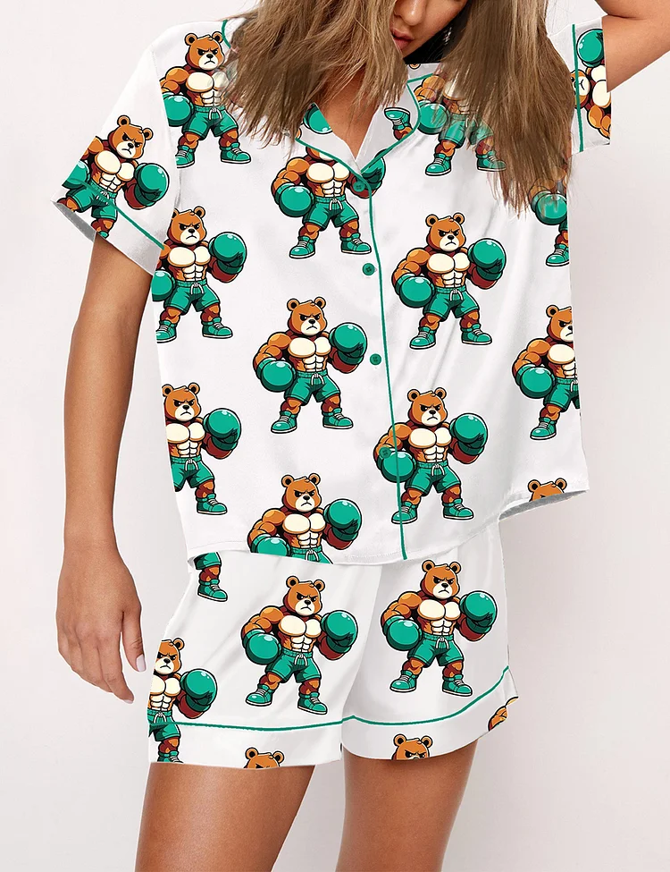 Women's Canelo Alvarez Bear Boxing Pajama Set
