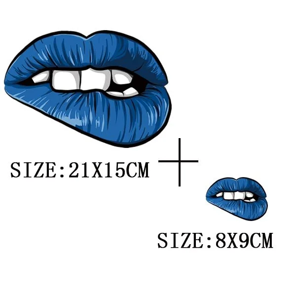 Beautiful Lip Thermal Stickers On T-shirt DIY Washable Patches On Clothes Sex Design  Iron On Transfers On Hoodies Bag Appliqued